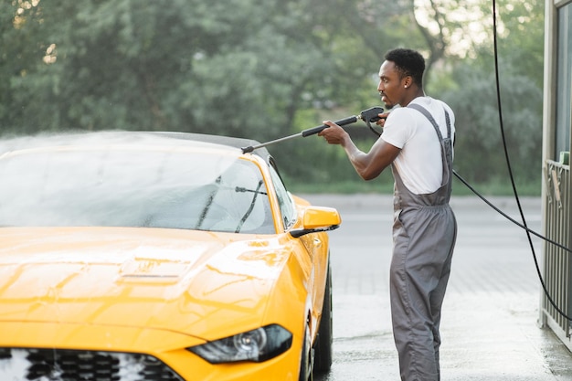 Car wash service outdoors