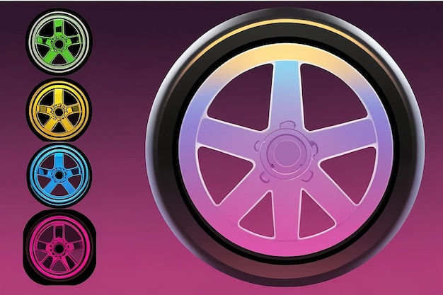 Photo car wheel icon vector illustration