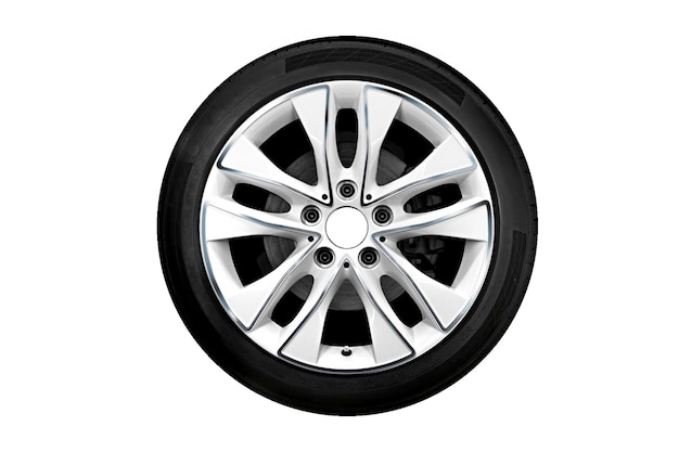 Car wheel isolated on a white background