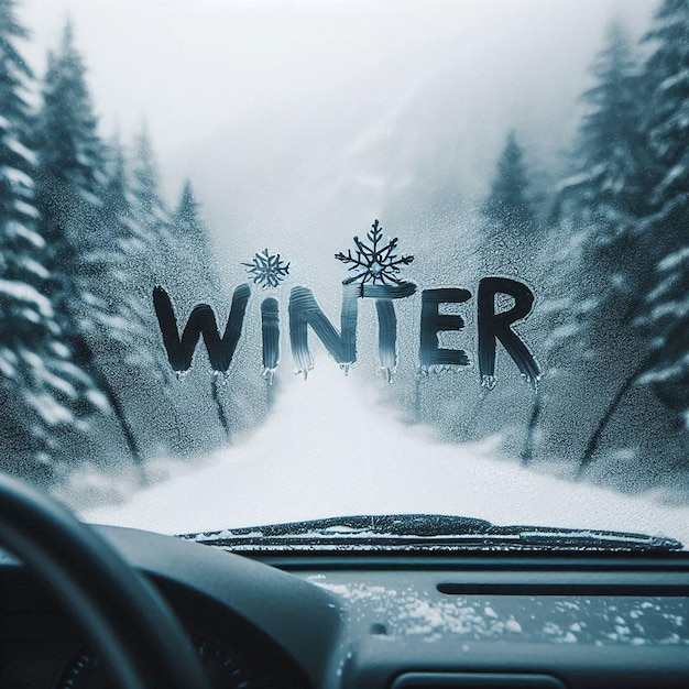 A car with the word winter written on it