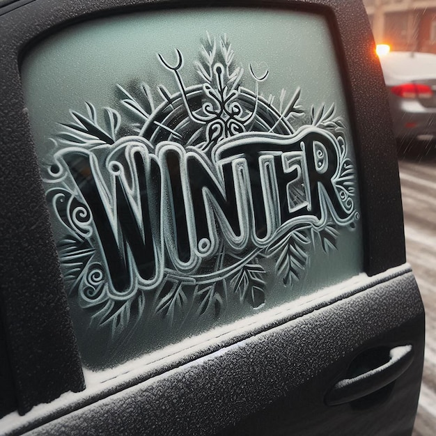 Photo a car with the word winter written on it