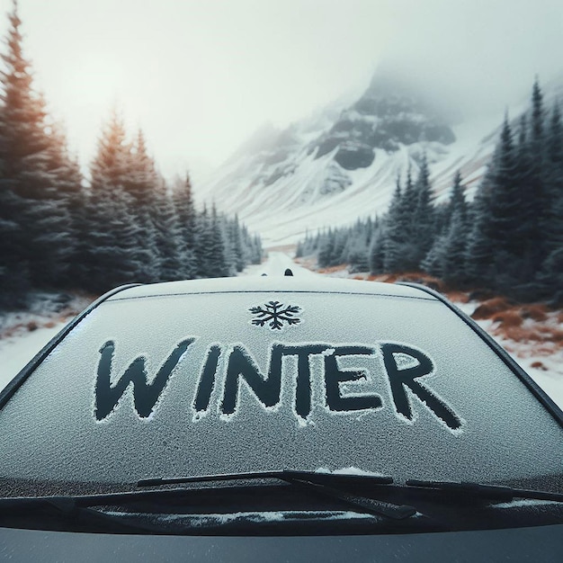 A car with the word winter written on it