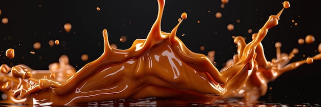 Caramel Milk Wave Splash A Decadent Culinary Adventure with Chocolate Sauce and Nougat Drops