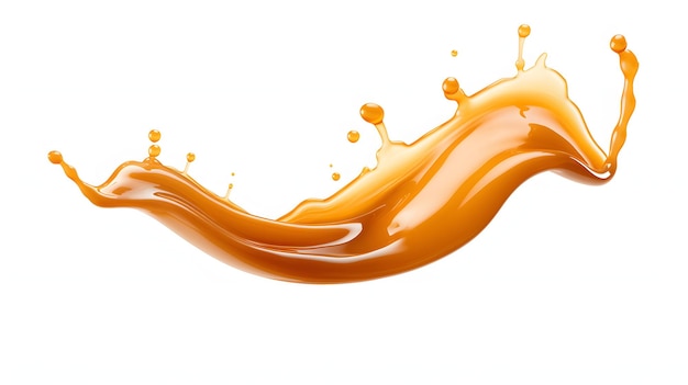 caramel sauce in white background