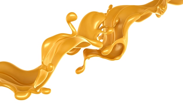 Caramel splash. 3d illustration, 3d rendering.