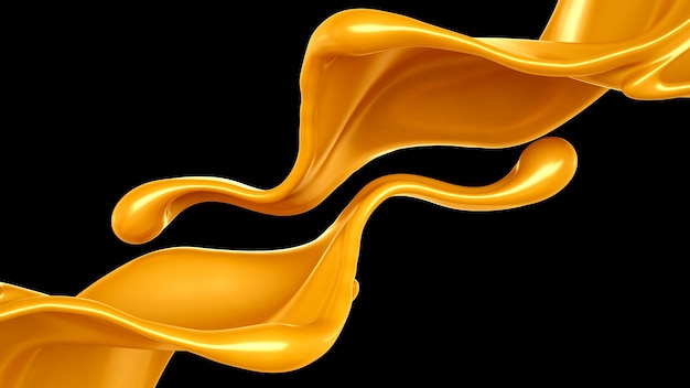 Caramel splash. 3d illustration, 3d rendering.