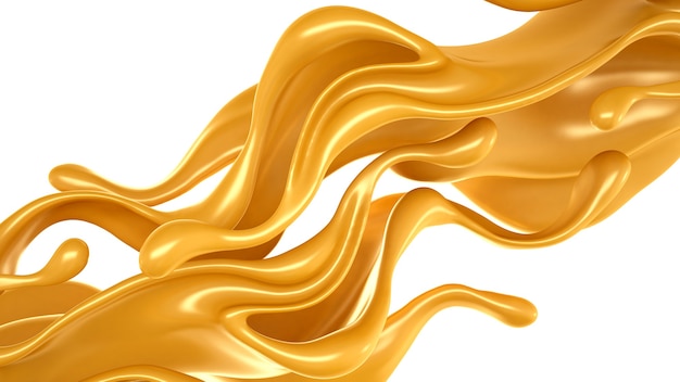 Caramel splash. 3d illustration, 3d rendering.