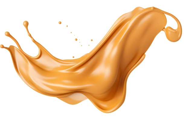 Caramel splash isolated white background