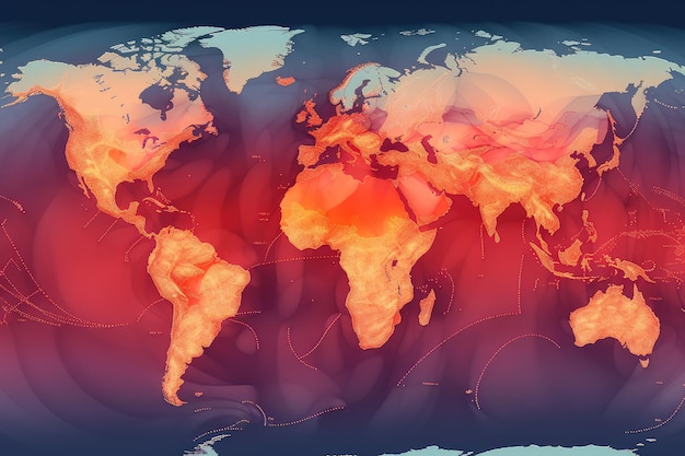 Carbon dioxide emissions visualized with heat map showing highest concentrations and sources