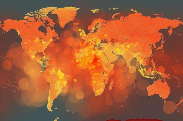 Carbon dioxide emissions visualized with heat map showing highest concentrations and sources