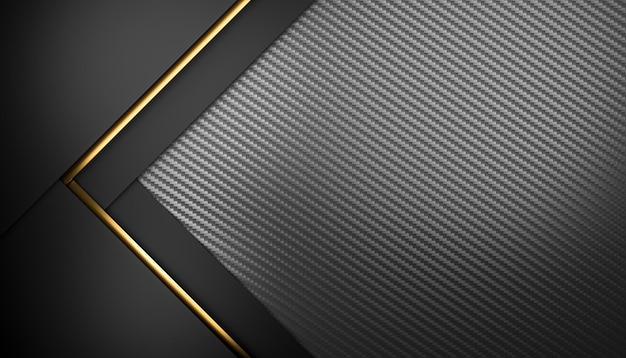 Carbon fiber background and gold metal