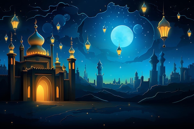 Card for ramadan kareem religion background