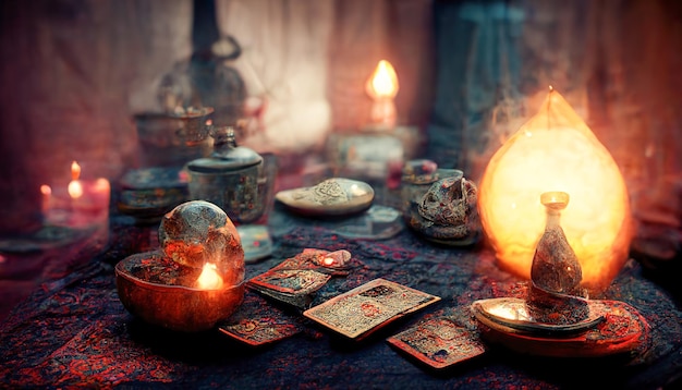 Card readingMysterious atmosphere