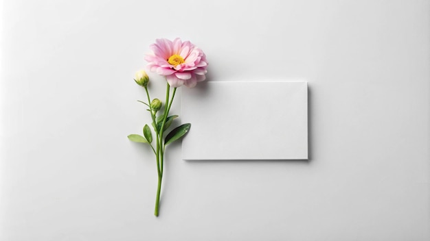 Photo a card with a flower on it and a card that says quot flower quot