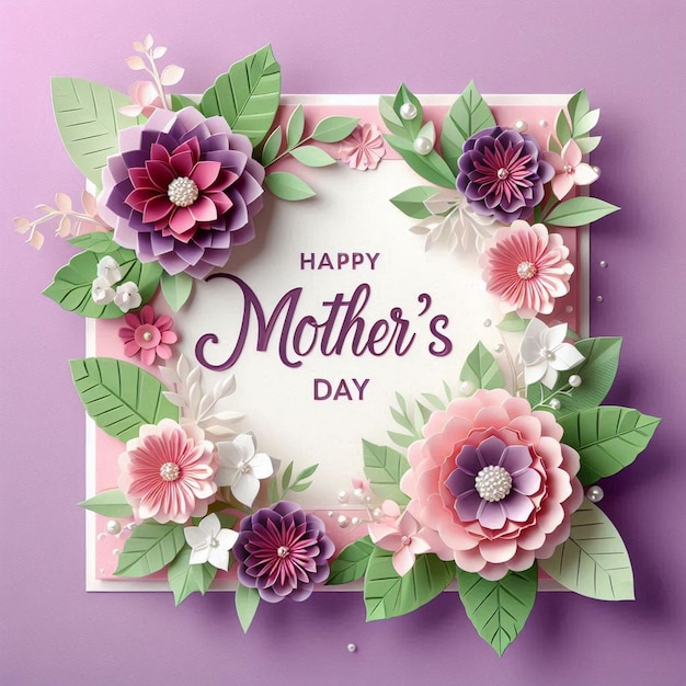 a card with flowers and the words happy mothers day on it