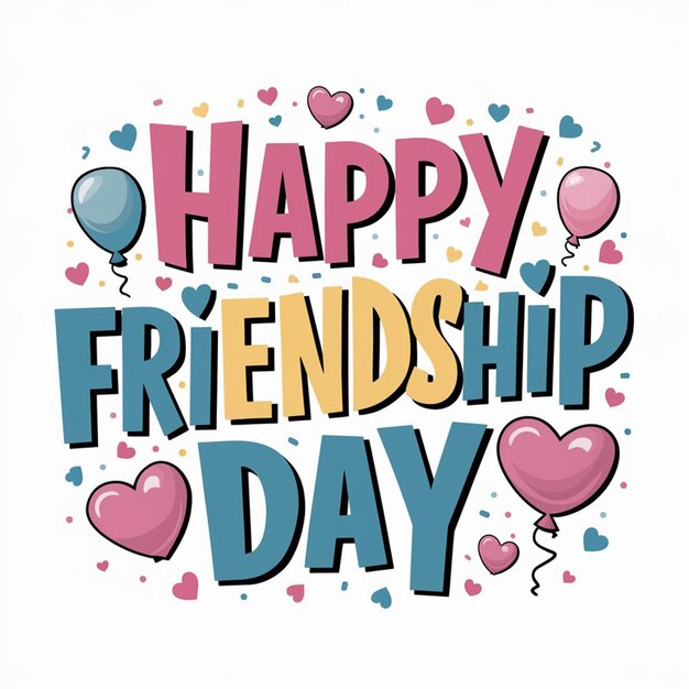 Photo a card with a happy friendship day written in blue letters