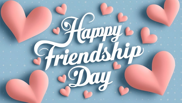 a card with a happy friendship day written on it