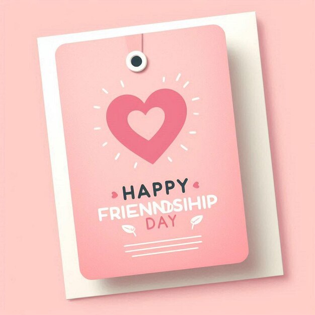 Photo a card with a heart saying happy friendship day