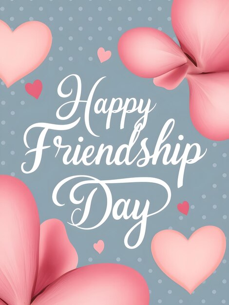 a card with hearts and hearts that say happy friendship day