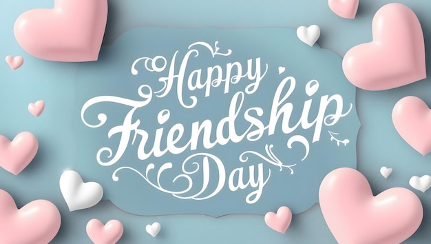 a card with hearts and a quote that says friendship friendship