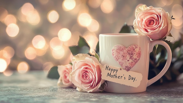 Photo a card with a message that says happy mothers day