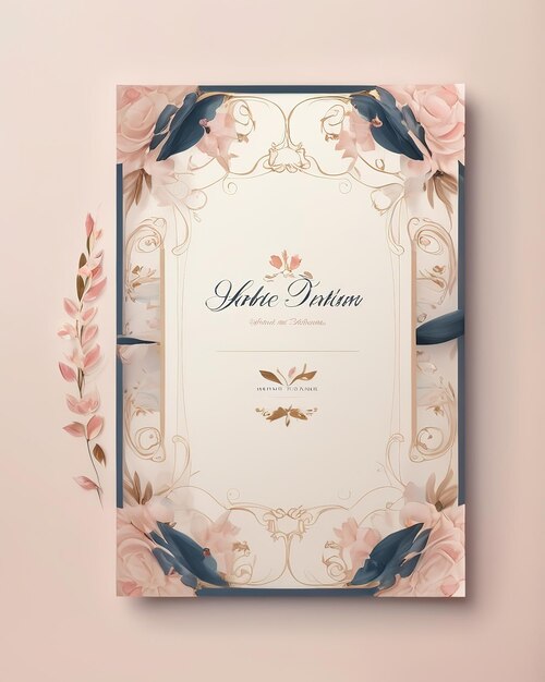 a card with a pink flower pattern on it