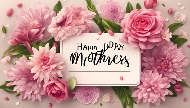 a card with pink flowers and a card that says happy mothers day