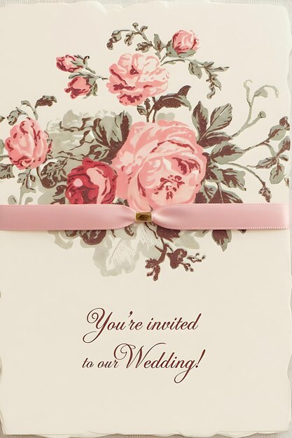 Photo a card with a ribbon that says youre invited to wedding