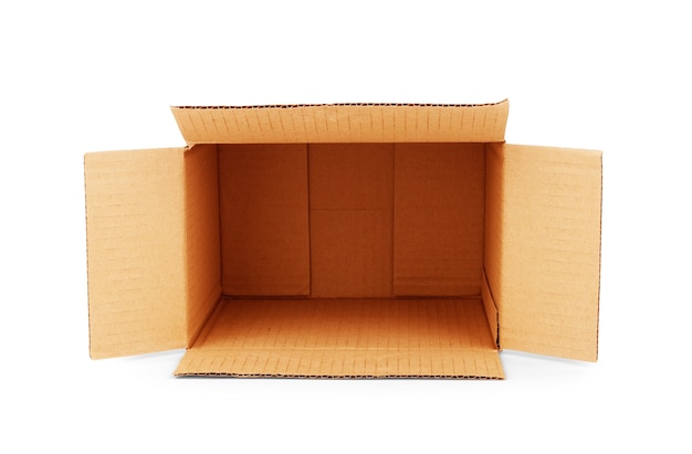 Cardboard box isolated on white