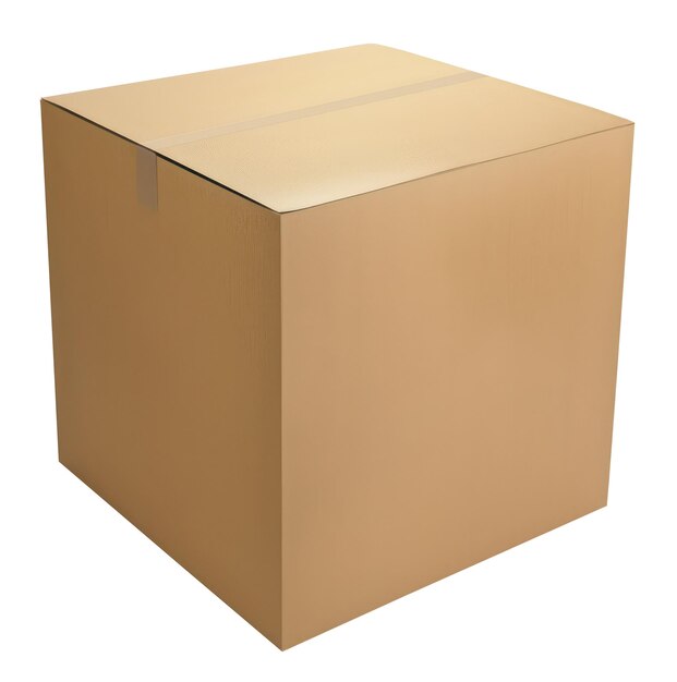 Photo cardboard box realistic closed box isolated on transparent background png file