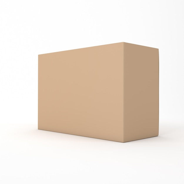 Cardboard Box Right Side In White Background