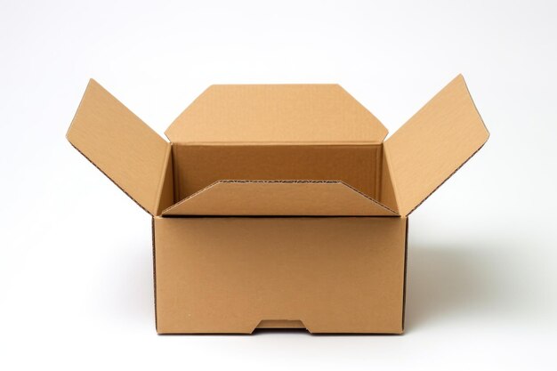 A cardboard box with open lid