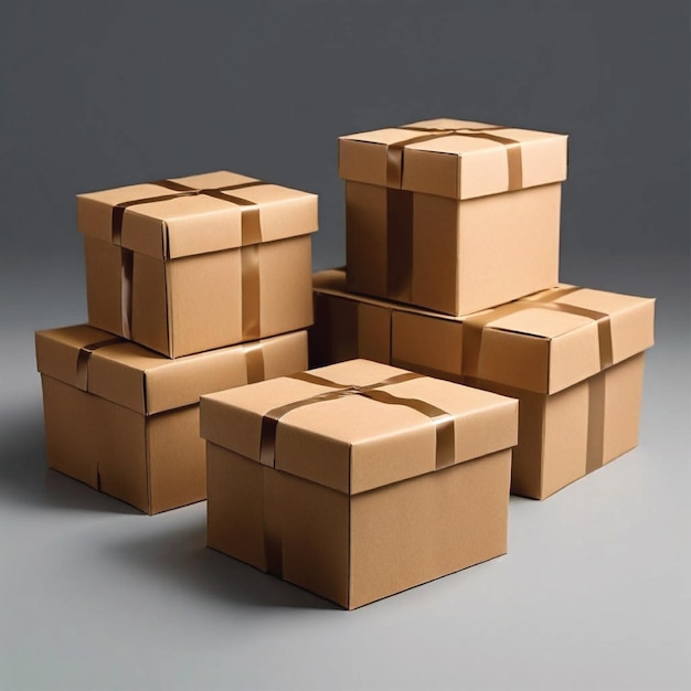 cardboard boxes isolated