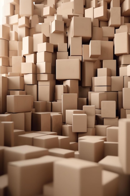 Cardboard boxes in warehouse