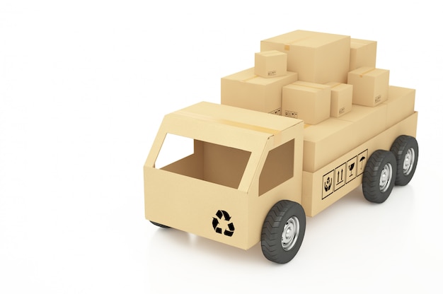 Cardboard boxes on white background 3d illustration