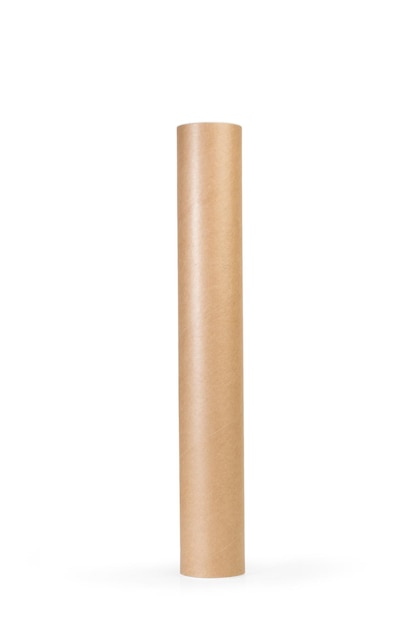 Cardboard cylinder container for storage artworks on a white background