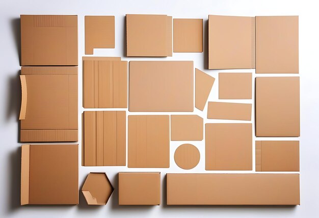 Photo cardboard pieces isolated on white background