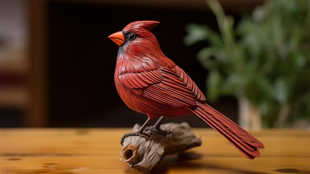 Photo cardinal look bird resin sculpture for natural home decor