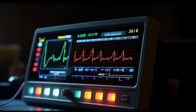 Photo cardiologist analyzes patient healthy heartbeat using modern technology and equipment generated by ai