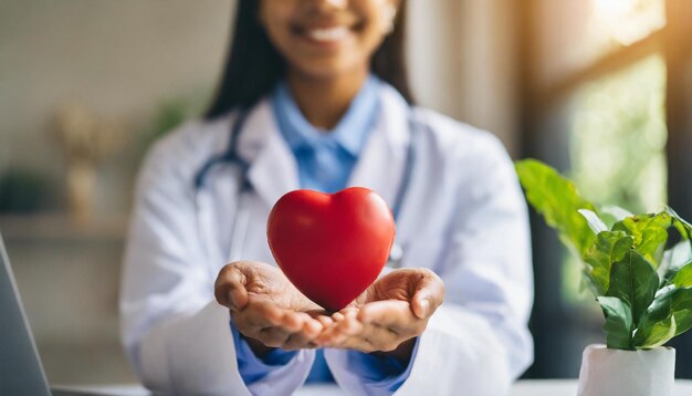 cardiologist holding heart figurine symbolizing care and expertise in healthcare