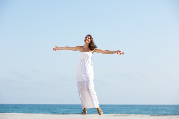 Carefree woman enjoying life