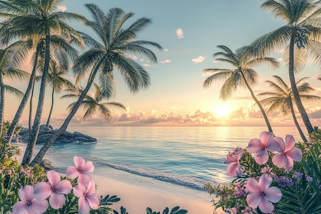 Carefree Woman Enjoying a Sunny Day at the Beach Floral Dress Sunglasses and Ocean Breeze