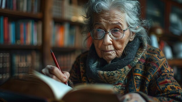 A Caregiver Assisting An Elderly Woman In Writing minimal drawing