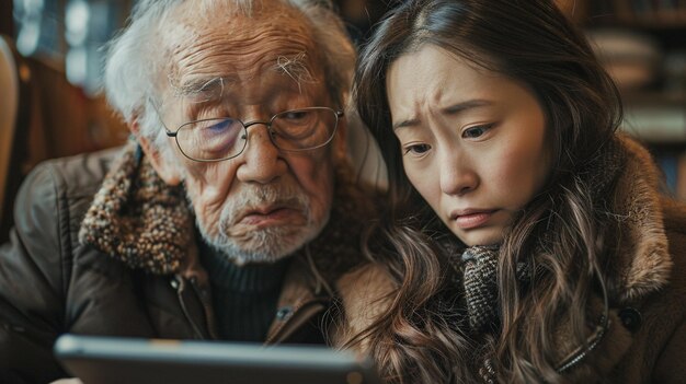 A Caregiver Helping An Elderly Man background