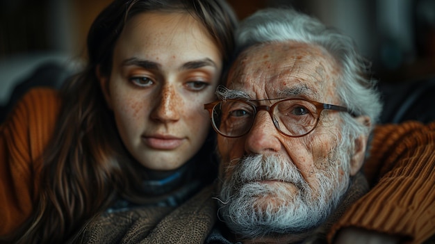 A Caregiver Helping An Elderly Man His wallpaper