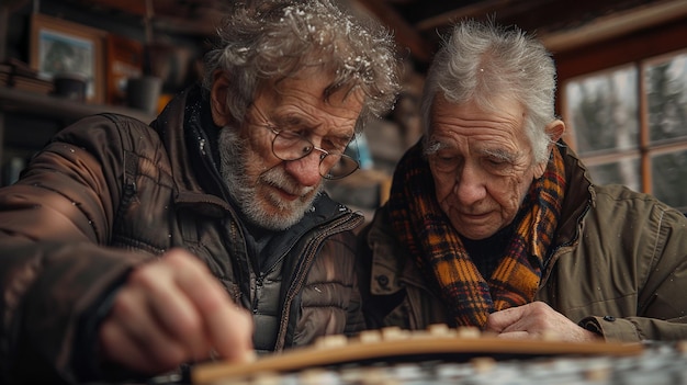 A Caregiver And Patient Doing Crossword Puzzle design