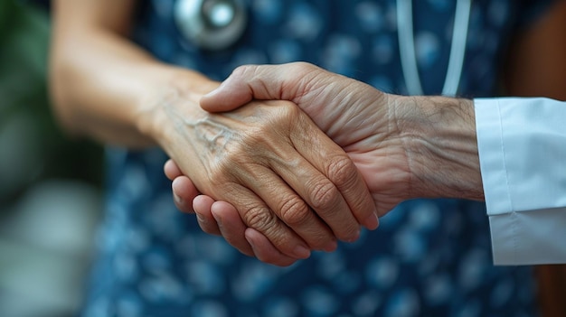 A Caregiver Providing Comforting Hand During background