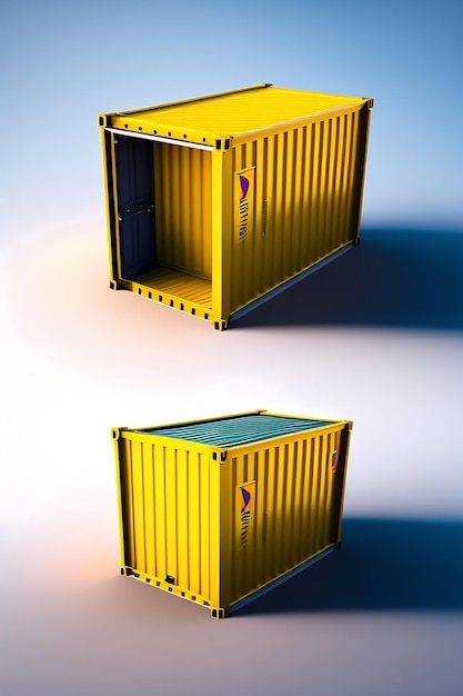 Cargo container isolated on white background