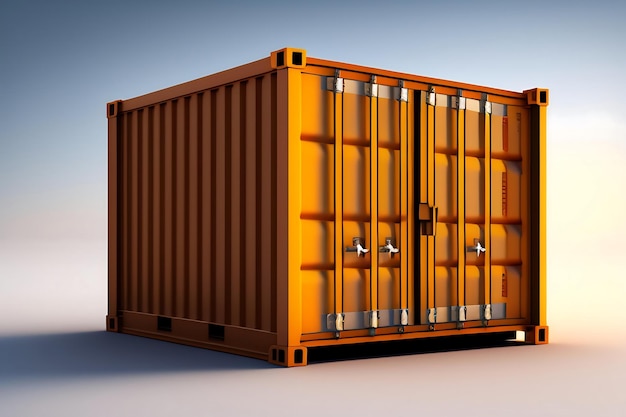 Cargo container isolated on white background