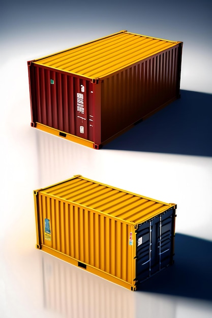 Cargo container isolated on white background